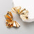 Gold Half Leaf Earrings