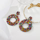 Multi Color Bead Earrings