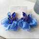 Blue Flower Petal Earrings