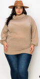 Taupe Cow Neck Sweater