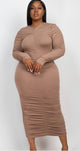 "Taupe Nights"- Date Night Midi Dress